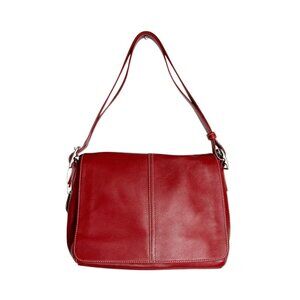 Vintage Coach Factory Legacy Soft Leather Flap Shoulder Bag in Cherry - New